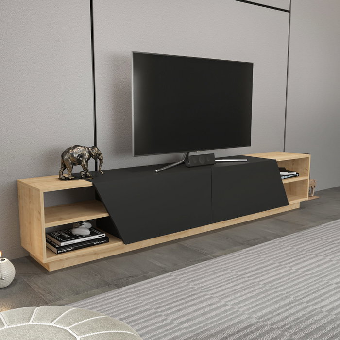 Hanah Home Rhodes Soporte de TV Roble y Antracita Hanah Home Rhodes Soporte de TV Roble y Antracita